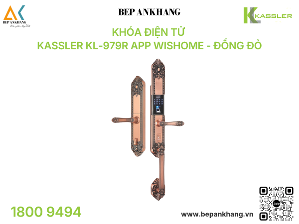 Khóa điện tử Kassler KL-979R APP Wishome - ĐỒNG ĐỎ